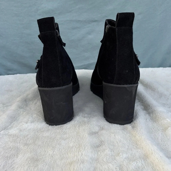 NWOT Eileen Fisher Tinker Womens Size 11 Black Suede Wedge Ankle Bootie - Picture 4 of 8